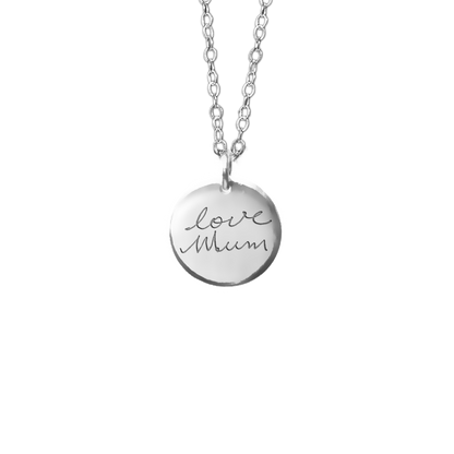 Round 'Written For You' Handwriting Necklace