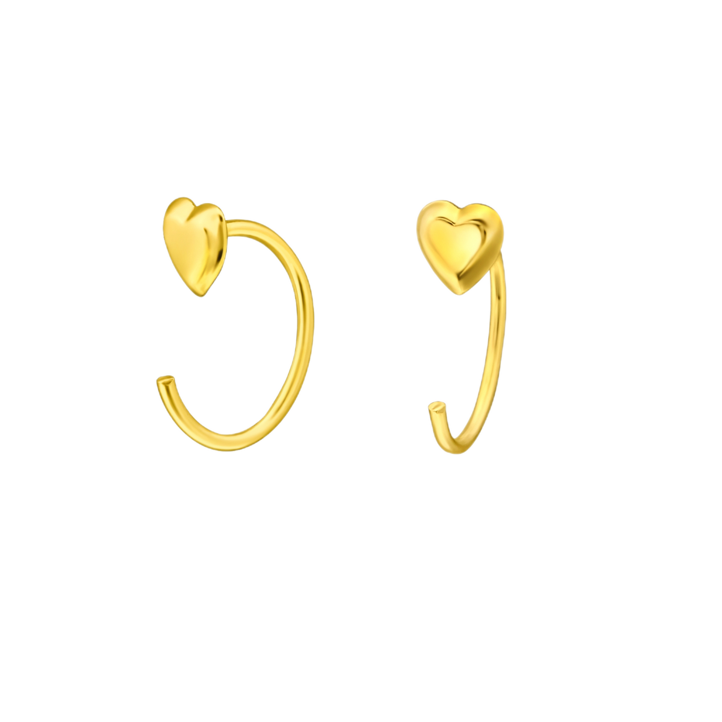 Gold love ear huggers